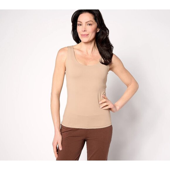 Susan Graver Other - Susan Graver Smoothing Essentials Tank with Shelf Bra Womens Large Buff Beige NE